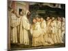 St Benedict of Nursia (480-550) Prays with his Monks, Fresco-Giovanni Antonio Bazzi Sodoma-Mounted Giclee Print