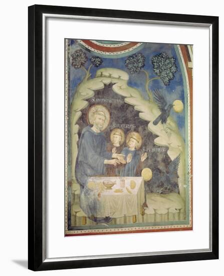 St. Benedict Orders a Raven to Take the Poisoned Bread-null-Framed Giclee Print