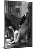 St Bernard Drinking from a Tap-Thomas Fall-Mounted Photographic Print