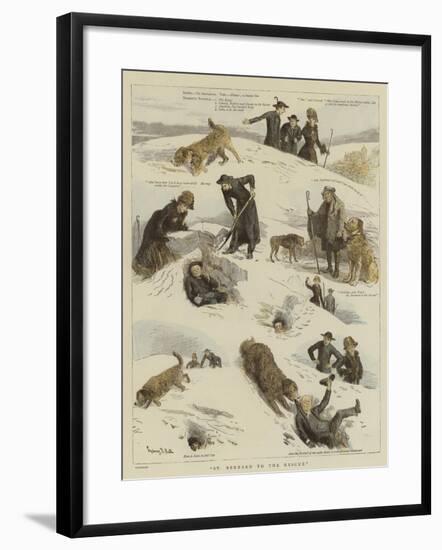 St Bernard to the Rescue-Sydney Prior Hall-Framed Giclee Print