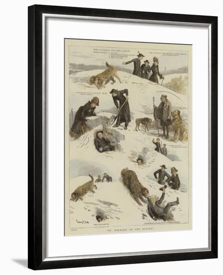 St Bernard to the Rescue-Sydney Prior Hall-Framed Giclee Print