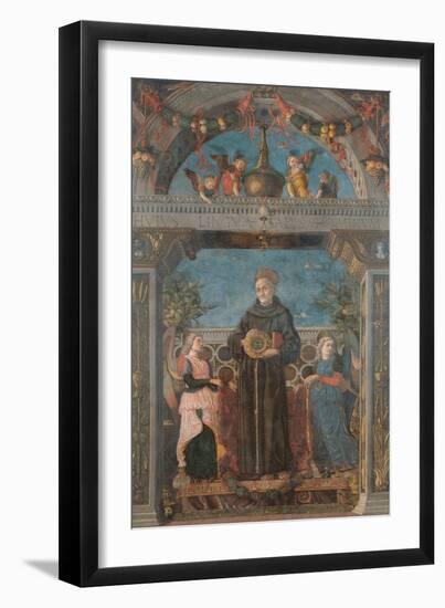 St Bernardine of Siena and Angels-Andrea Mantegna-Framed Giclee Print