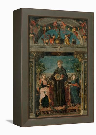 St. Bernardine of Siena and Angels-Andrea Mantegna-Framed Stretched Canvas