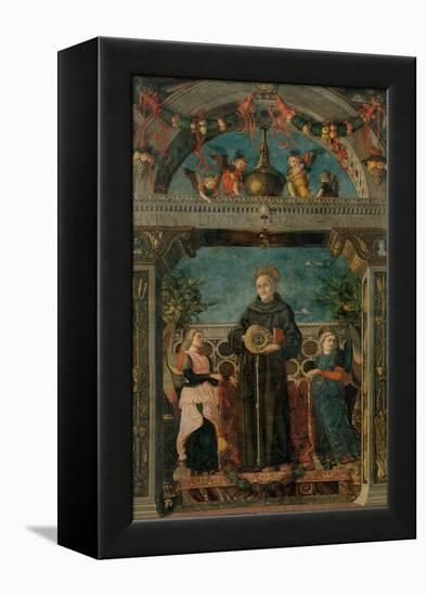 St. Bernardine of Siena and Angels-Andrea Mantegna-Framed Stretched Canvas