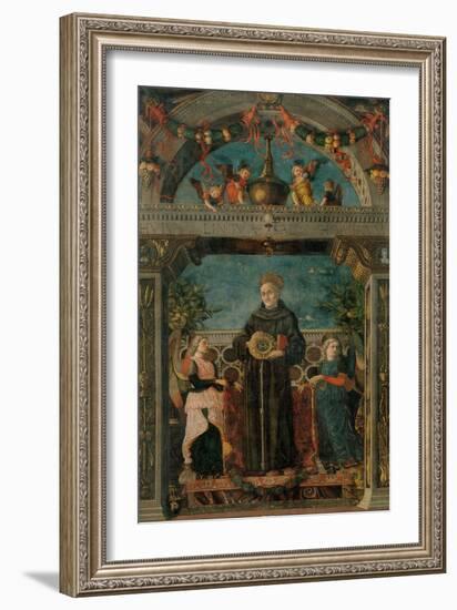 St. Bernardine of Siena and Angels-Andrea Mantegna-Framed Art Print