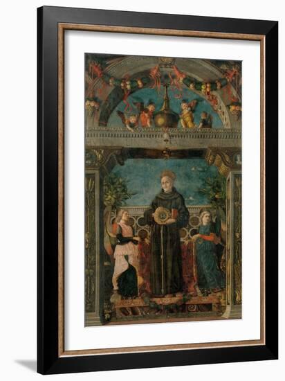 St. Bernardine of Siena and Angels-Andrea Mantegna-Framed Art Print