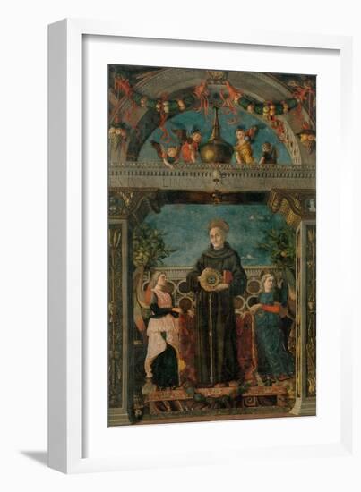 St. Bernardine of Siena and Angels-Andrea Mantegna-Framed Art Print