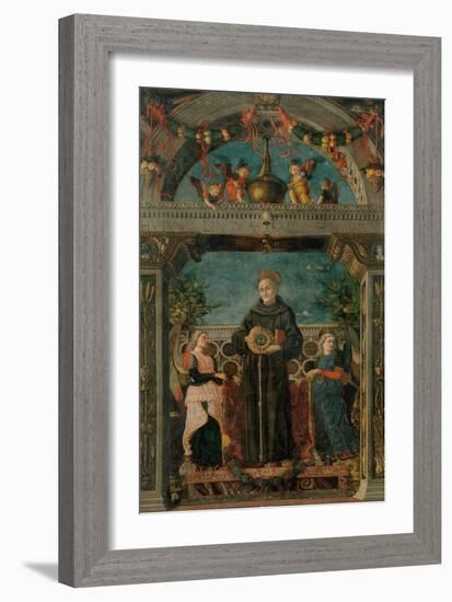 St. Bernardine of Siena and Angels-Andrea Mantegna-Framed Premium Giclee Print