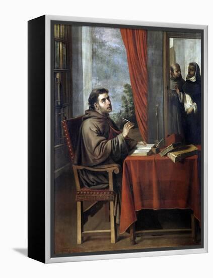 St. Bonaventure Receiving the Visit of Thomas Aquinas-null-Framed Premier Image Canvas