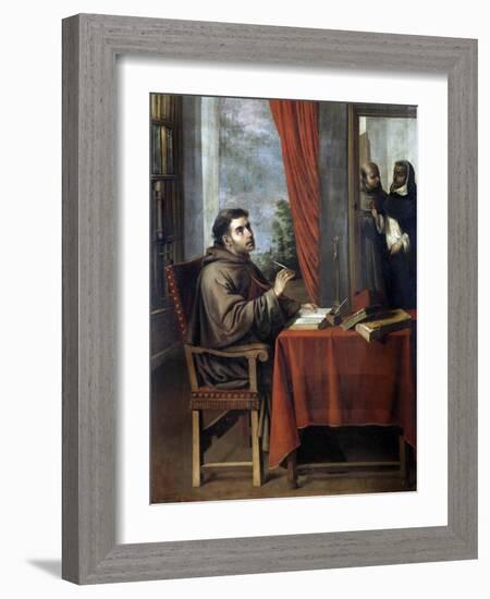 St. Bonaventure Receiving the Visit of Thomas Aquinas-null-Framed Photographic Print