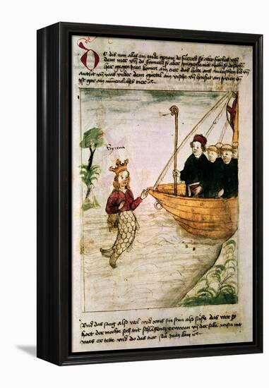 St. Brendan and a Siren, from the German Translation of 'Navigatio Sancti Brendani Abbatis', C.1476-German-Framed Premier Image Canvas