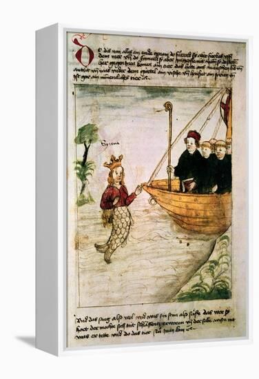 St. Brendan and a Siren, from the German Translation of 'Navigatio Sancti Brendani Abbatis', C.1476-German-Framed Premier Image Canvas