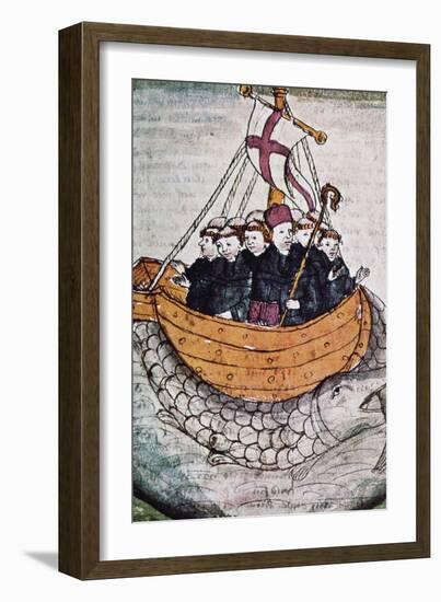 St Brendan on Whale-null-Framed Premium Giclee Print