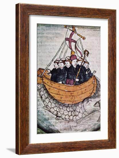 St Brendan on Whale-null-Framed Giclee Print