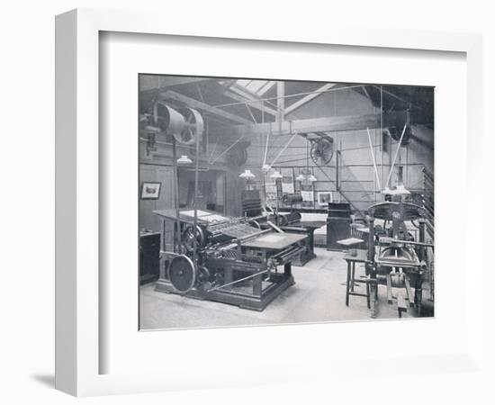 'St. Bride Foundation School. Letterpress Machine Room', 1917-Unknown-Framed Photographic Print