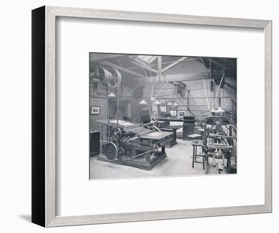 'St. Bride Foundation School. Letterpress Machine Room', 1917-Unknown-Framed Photographic Print