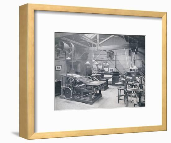'St. Bride Foundation School. Letterpress Machine Room', 1917-Unknown-Framed Photographic Print
