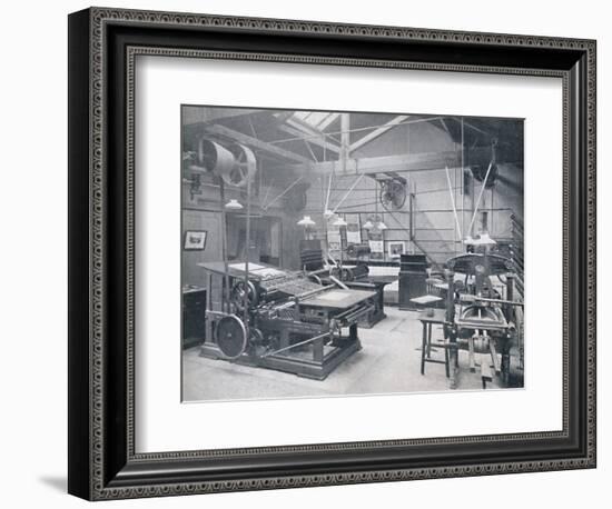 'St. Bride Foundation School. Letterpress Machine Room', 1917-Unknown-Framed Photographic Print