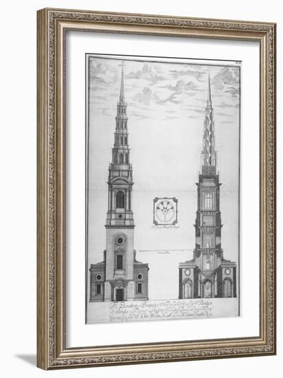 St Bride's Church, Fleet Street, City of London, 1700-William Emmett-Framed Giclee Print