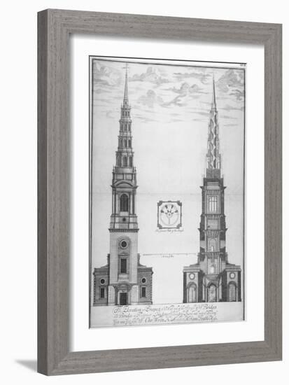 St Bride's Church, Fleet Street, City of London, 1700-William Emmett-Framed Giclee Print