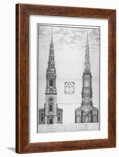 St Bride's Church, Fleet Street, City of London, 1700-William Emmett-Framed Giclee Print