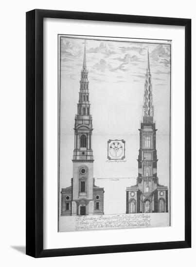 St Bride's Church, Fleet Street, City of London, 1700-William Emmett-Framed Giclee Print