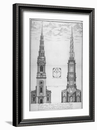 St Bride's Church, Fleet Street, City of London, 1700-William Emmett-Framed Giclee Print