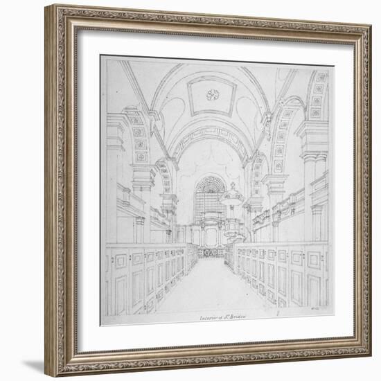 St Bride's Church, Fleet Street, City of London, 1815-Valentine Davis-Framed Giclee Print