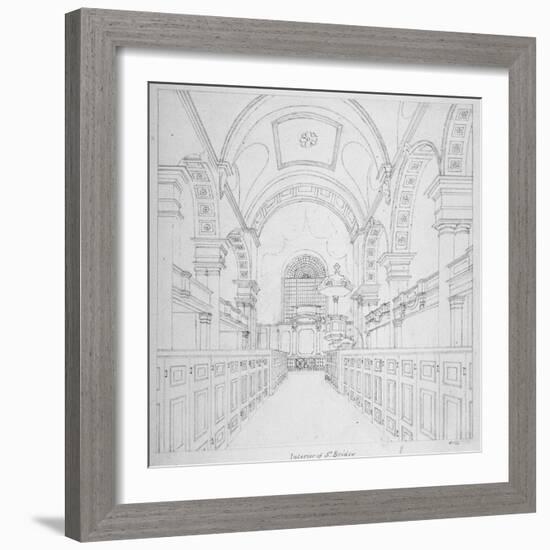 St Bride's Church, Fleet Street, City of London, 1815-Valentine Davis-Framed Giclee Print