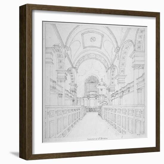 St Bride's Church, Fleet Street, City of London, 1815-Valentine Davis-Framed Giclee Print