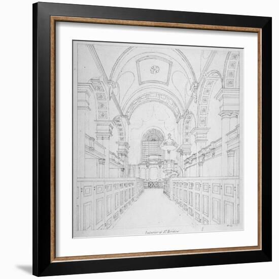 St Bride's Church, Fleet Street, City of London, 1815-Valentine Davis-Framed Giclee Print