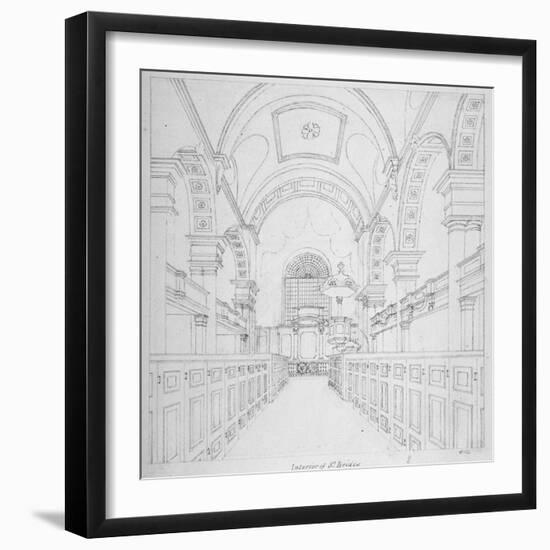 St Bride's Church, Fleet Street, City of London, 1815-Valentine Davis-Framed Giclee Print