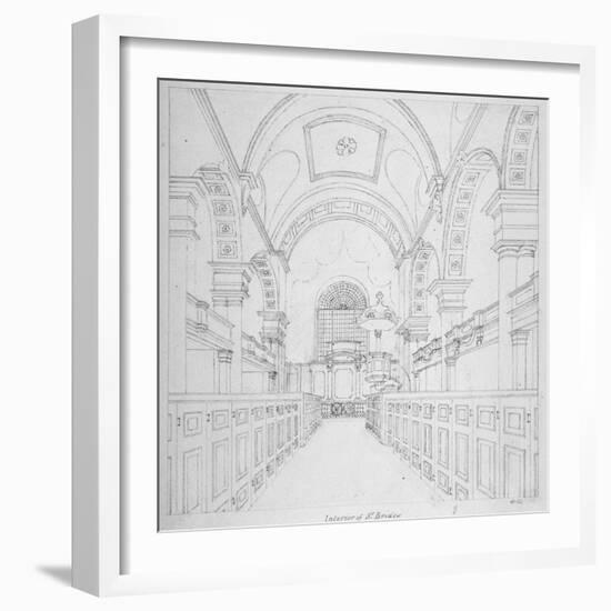 St Bride's Church, Fleet Street, City of London, 1815-Valentine Davis-Framed Giclee Print