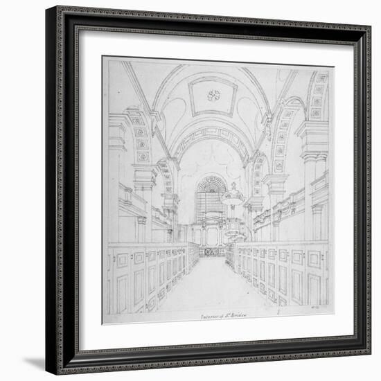 St Bride's Church, Fleet Street, City of London, 1815-Valentine Davis-Framed Giclee Print