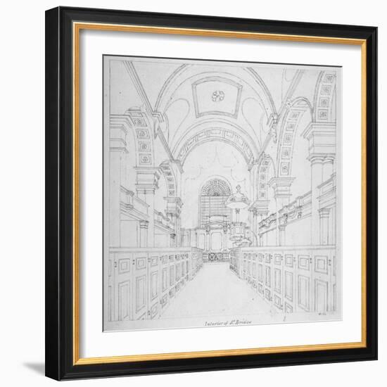 St Bride's Church, Fleet Street, City of London, 1815-Valentine Davis-Framed Giclee Print