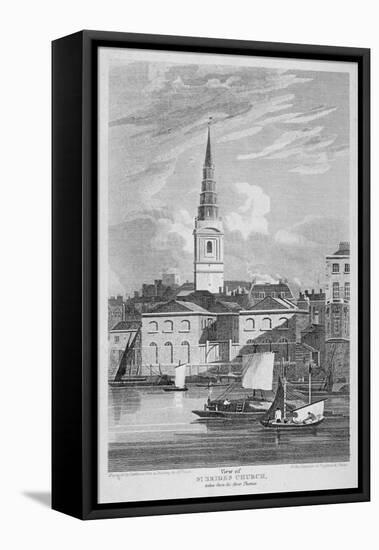 St Bride's Church, Fleet Street, City of London, 1815-Matthews-Framed Premier Image Canvas
