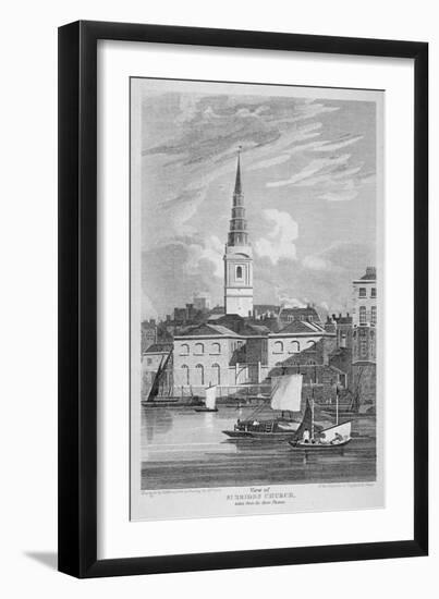 St Bride's Church, Fleet Street, City of London, 1815-Matthews-Framed Giclee Print