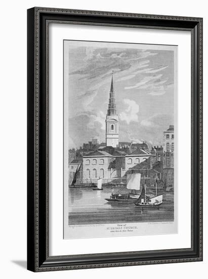 St Bride's Church, Fleet Street, City of London, 1815-Matthews-Framed Giclee Print