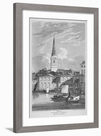 St Bride's Church, Fleet Street, City of London, 1815-Matthews-Framed Giclee Print