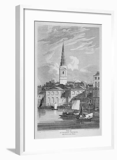 St Bride's Church, Fleet Street, City of London, 1815-Matthews-Framed Giclee Print