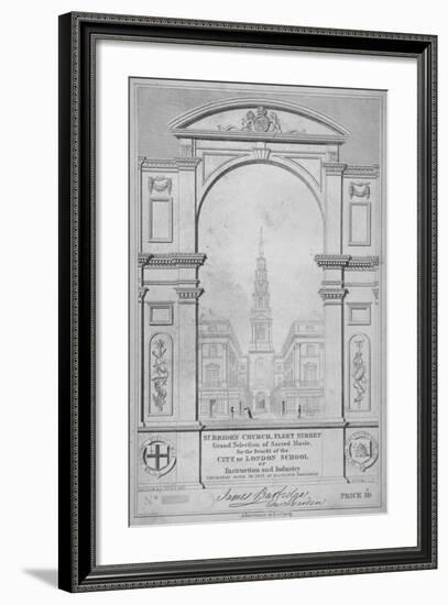 St Bride's Church, Fleet Street, City of London, 1827-W Wallis-Framed Giclee Print