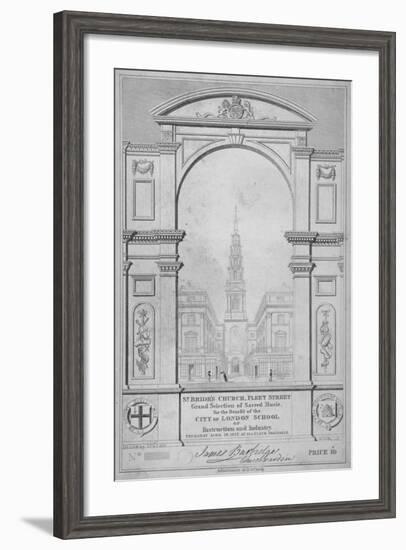 St Bride's Church, Fleet Street, City of London, 1827-W Wallis-Framed Giclee Print