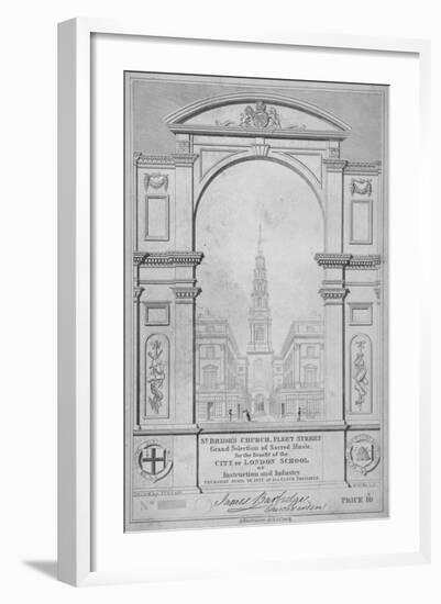 St Bride's Church, Fleet Street, City of London, 1827-W Wallis-Framed Giclee Print