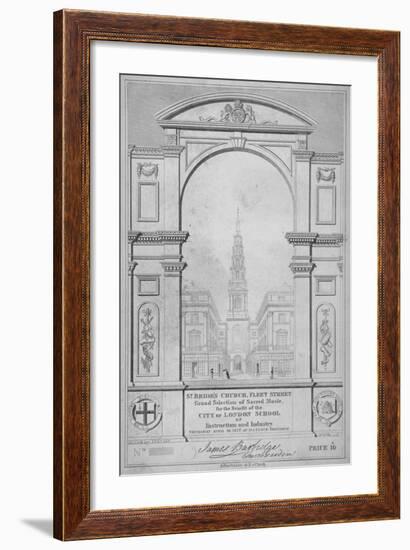 St Bride's Church, Fleet Street, City of London, 1827-W Wallis-Framed Giclee Print