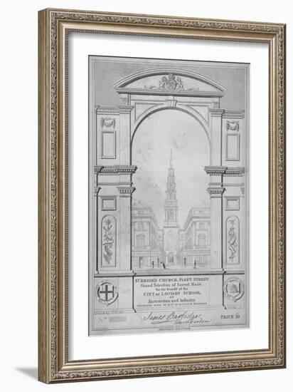 St Bride's Church, Fleet Street, City of London, 1827-W Wallis-Framed Giclee Print