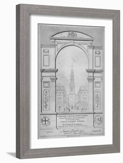 St Bride's Church, Fleet Street, City of London, 1827-W Wallis-Framed Giclee Print