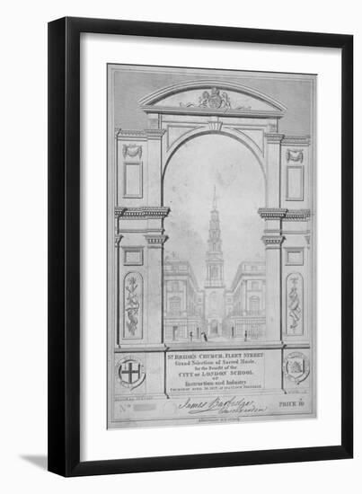 St Bride's Church, Fleet Street, City of London, 1827-W Wallis-Framed Giclee Print