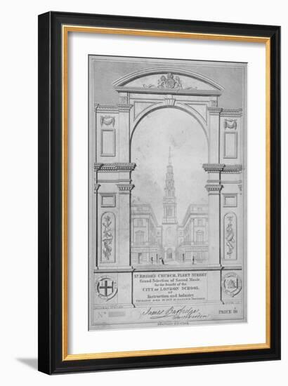 St Bride's Church, Fleet Street, City of London, 1827-W Wallis-Framed Giclee Print