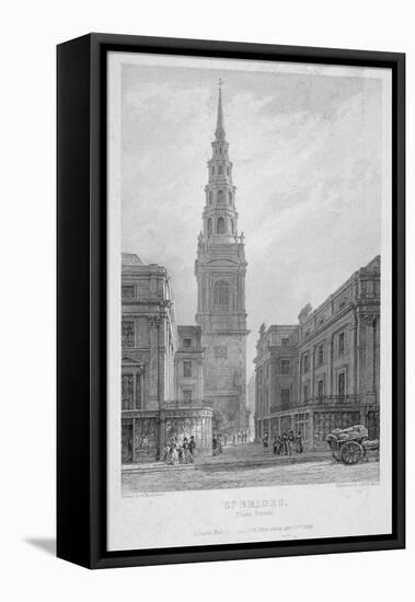 St Bride's Church, Fleet Street, City of London, 1839-John Le Keux-Framed Premier Image Canvas