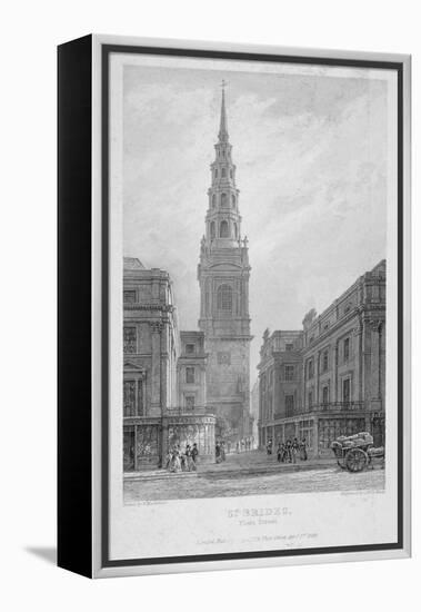 St Bride's Church, Fleet Street, City of London, 1839-John Le Keux-Framed Premier Image Canvas
